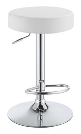 Coaster Ramses 29" Adjustable Bar Stool Chrome and White Model 102550